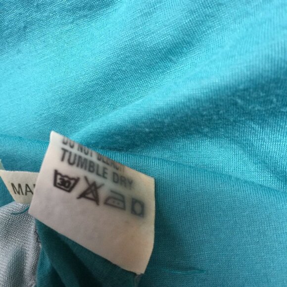 Forla Paris Women Asymmetric Dress Embellished Patchwork V-Neck Cap Sleeve Blue - Picture 5 of 10